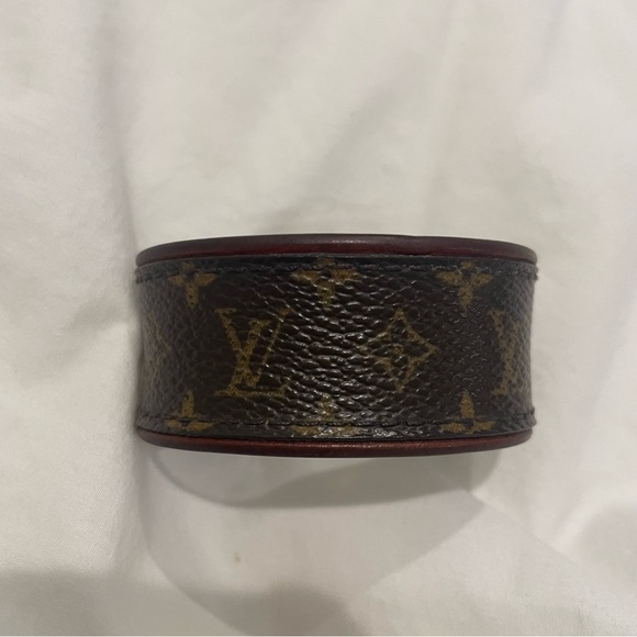 Louis Vuitton Save It Brown Monogram Canvas Cuff Bracelet 100% Authentic - Picture 4 of 11